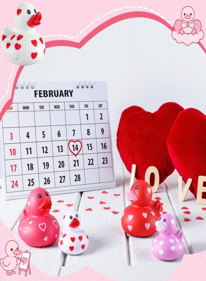 جيريفي مجموعة 6 قطع من بطات جيريفاي المطاطية على شكل قلوب، مقاس 2 و3 بوصات، مثالية لعيد الحب. بطات صغيرة الحجم مناسبة لحمام السباحة وحوض الاستحمام، ولألعاب الحفلات، ولزينة الصف الدراسي، ولتبادل الهدايا. - Image 4